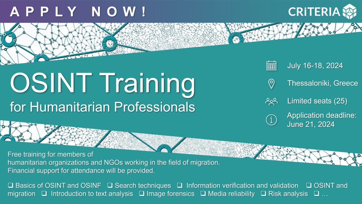 You are currently viewing Applications Now Open – OSINT Training for Humanitarian Professionals